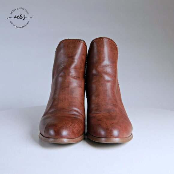 Steve Madden Johan Faux Leather Ankle Booties Brown Women 10 - Picture 2 of 13